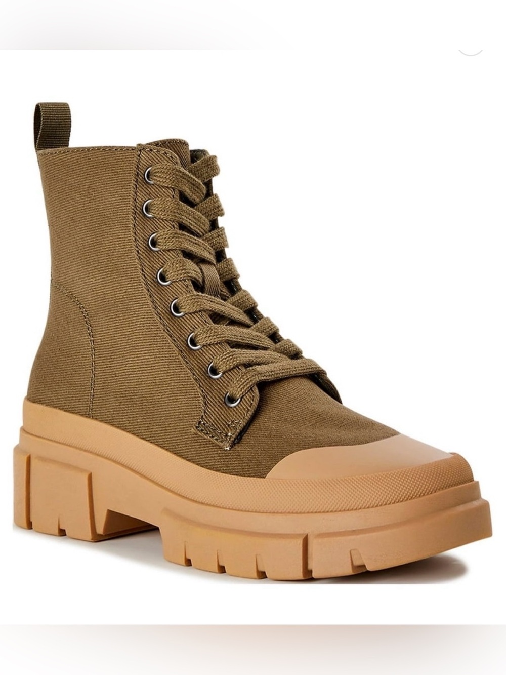 Women's Chunky Lace-Up Ankle Boots in Tan